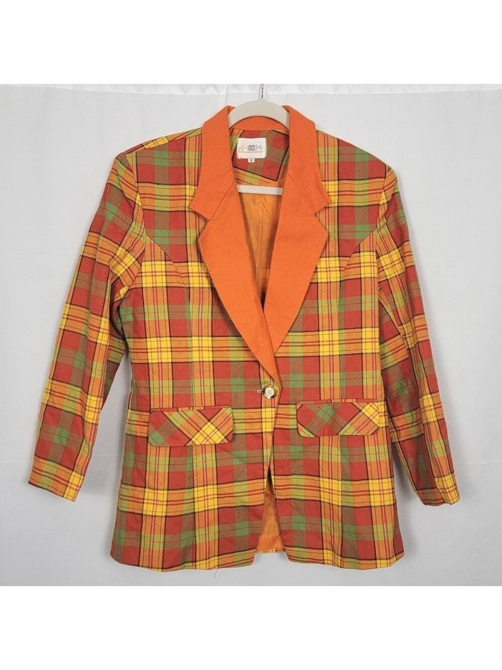 Colorful Plaid Women's Blazer #1493